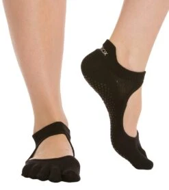 Toesox Bellarina Full-Toe Yoga Grip Socks Black