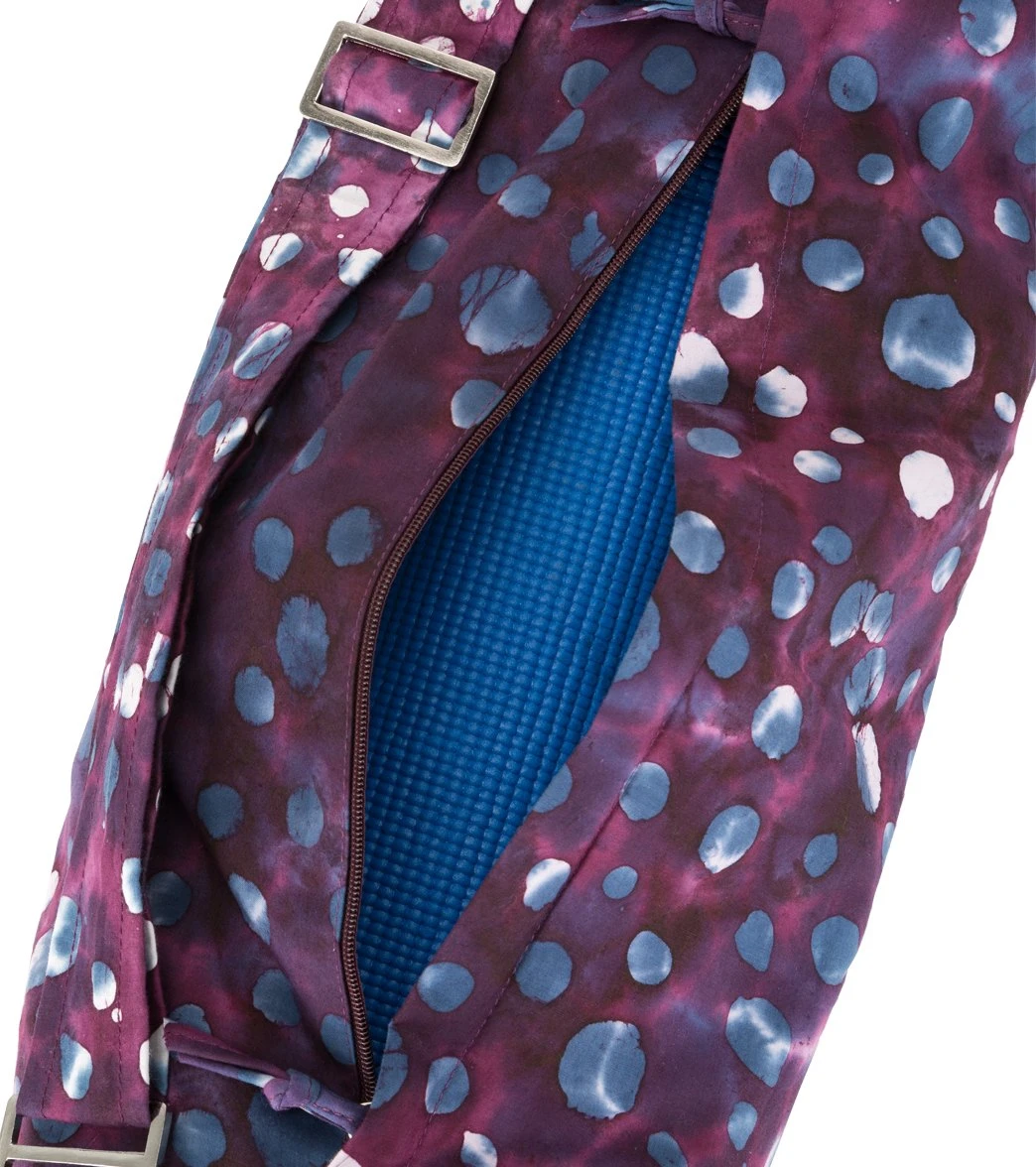 Hugger Mugger Batik Yoga Mat Bag Purple Rain 4 Hugger Mugger Batik Yoga Mat Bag Purple Rain - Image 4