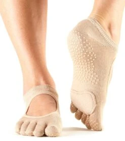 Toesox Plie Full-Toe Yoga & Grip Socks Nude