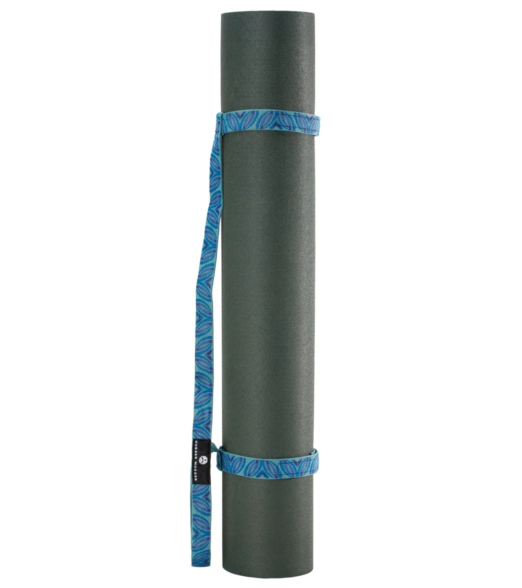 Hugger Mugger Simple Yoga Mat Sling Blue Leaf 1 Hugger Mugger Simple Yoga Mat Sling Blue Leaf