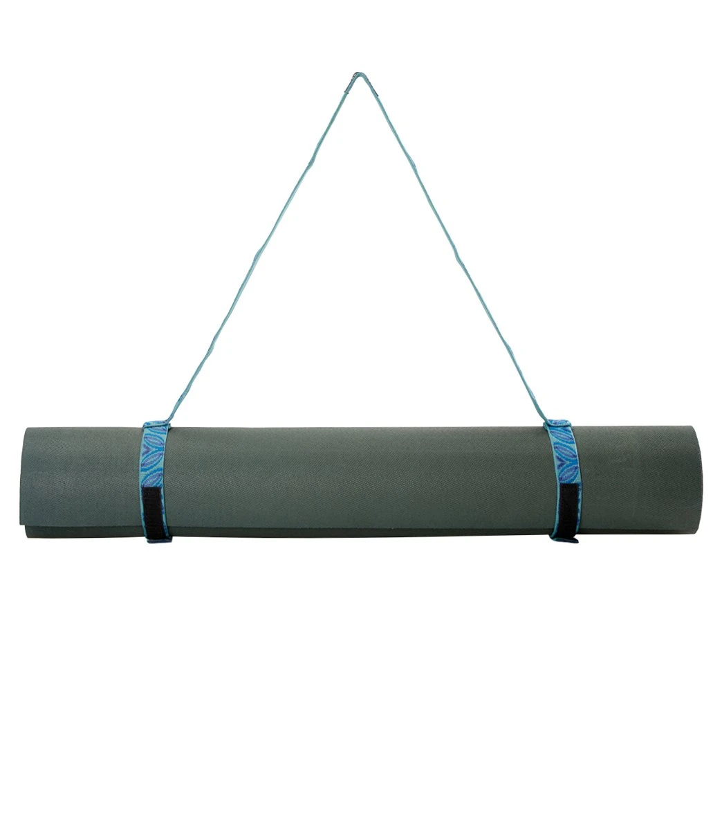 Hugger Mugger Simple Yoga Mat Sling Blue Leaf 4 Hugger Mugger Simple Yoga Mat Sling Blue Leaf - Image 4