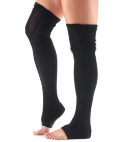 Toesox Sasha Thigh High Socks Black