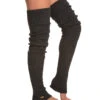 Toesox Thigh High Leg Warmers Charcoal Grey
