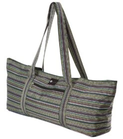 Aurorae Yoga Mat Tote Bag Black Multi Stripe