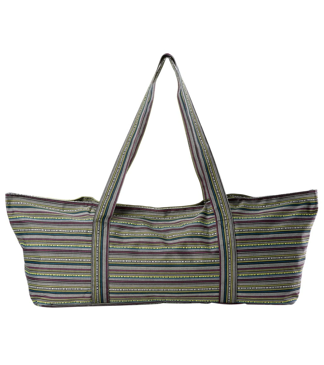 Aurorae Yoga Mat Tote Bag Black Multi Stripe 2 Aurorae Yoga Mat Tote Bag Black Multi Stripe - Image 2