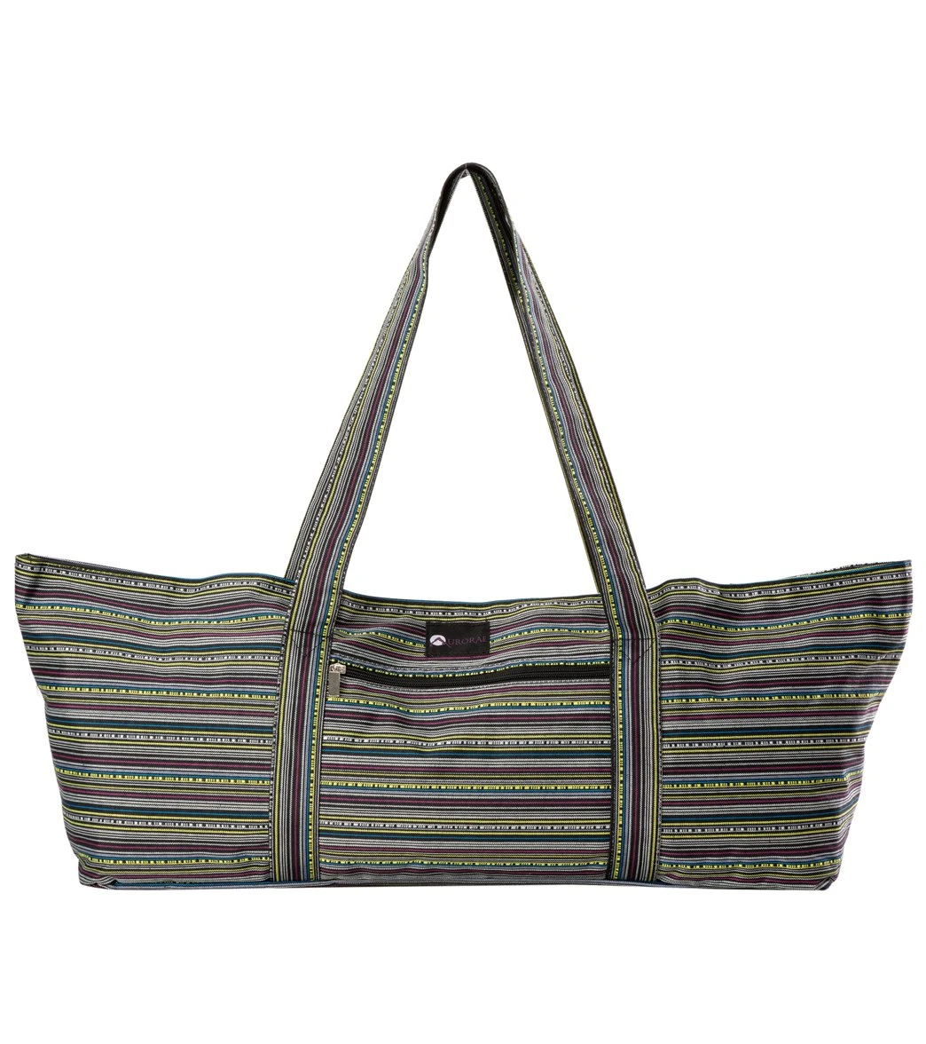 Aurorae Yoga Mat Tote Bag Black Multi Stripe 4 Aurorae Yoga Mat Tote Bag Black Multi Stripe - Image 4