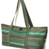 Aurorae Yoga Mat Tote Bag Green Stripe