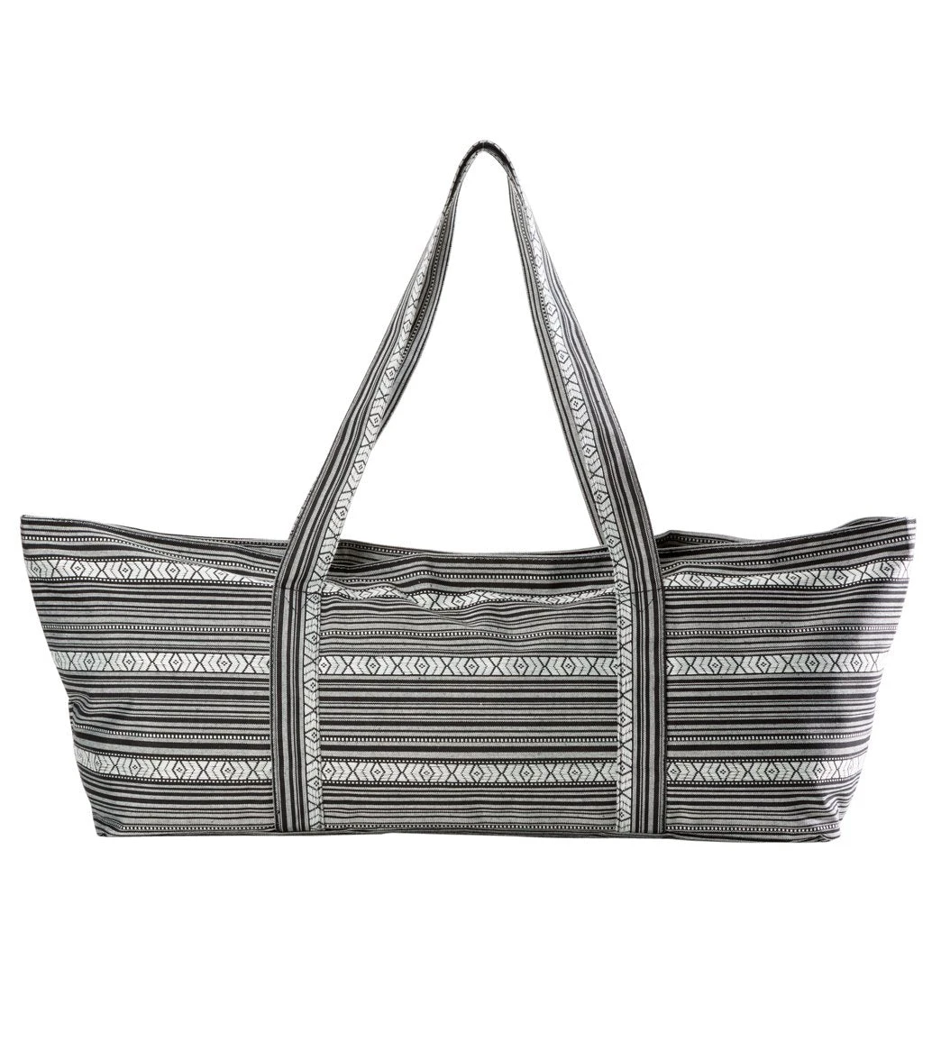 Aurorae Yoga Mat Tote Bag Black/White Pattern 2 Aurorae Yoga Mat Tote Bag Black/White Pattern - Image 2