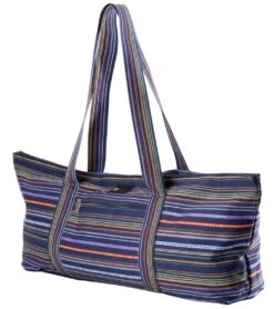 Aurorae Yoga Mat Tote Bag Navy Multi Stripe