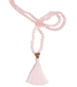Mala Collective I Am Love Japa Mala Necklace Rose Quartz/Rudraksha