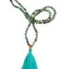 Mala Collective I Am Audacious Japa Mala Necklace African Turquoise/Rudraksha