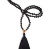 Mala Collective I Am Strong Japa Mala Necklace Lava/Rudraksha