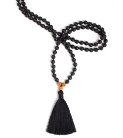 Mala Collective I Am Strong Japa Mala Necklace Lava/Rudraksha