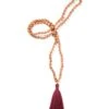 Mala Collective Meditate Traditional Japa Mala Necklace Burgundy/Rudraksha
