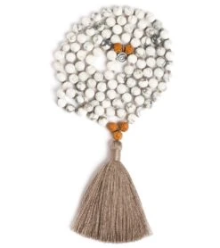 Mala Collective I Am Patient Japa Mala Necklace Howlite/Rudraksha -Hot Sale Everyday Yoga Store 1741668712483 howliterudraksha 1