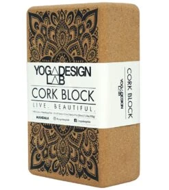 Yoga Design Lab Mandala Cork Yoga Block 3 Inch -Hot Sale Everyday Yoga Store 4377771147307 mandalablack 3a