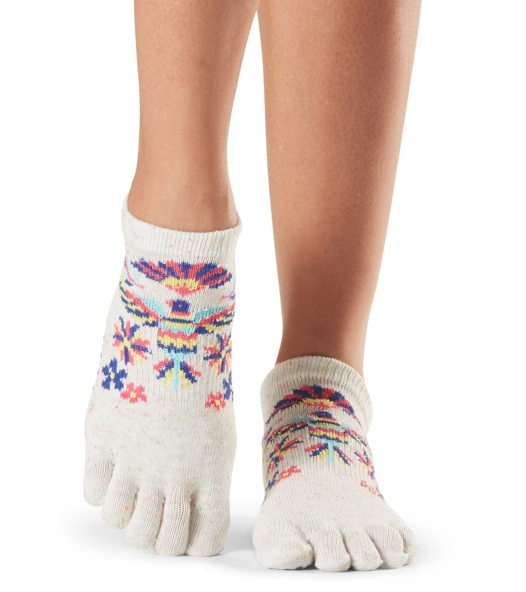 Toesox Low Rise Full-Toe Yoga Grip Socks Pico 1 Toesox Low Rise Full-Toe Yoga Grip Socks Pico