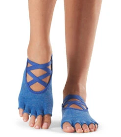 Toesox Elle Half-Toe Yoga Grip Socks Azure