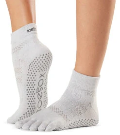 Toesox Ankle Length Full-Toe Yoga Grip Socks Ciao