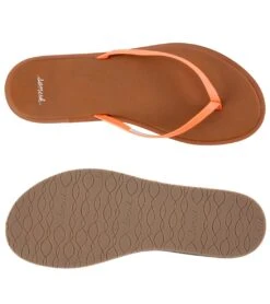 Sanuk Women's Yoga Aurora Flip Flop -Hot Sale Everyday Yoga Store 4429070499883 hotcoral 4a 1