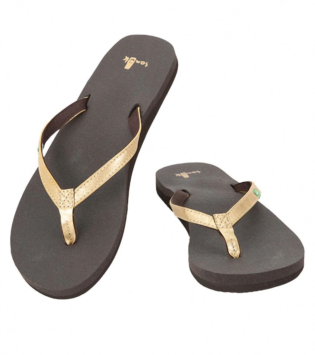 Sanuk Women's Yoga Joy Metallic Flip Flop Gold 1 Sanuk Women's Yoga Joy Metallic Flip Flop Gold