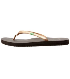 Sanuk Women's Yoga Joy Metallic Flip Flop -Hot Sale Everyday Yoga Store 4429073252395 rosegold 2a