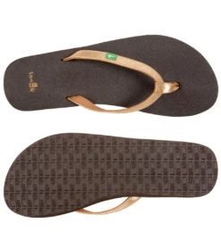 Sanuk Women's Yoga Joy Metallic Flip Flop Rose Gold -Hot Sale Everyday Yoga Store 4429073252395 rosegold 4a 1