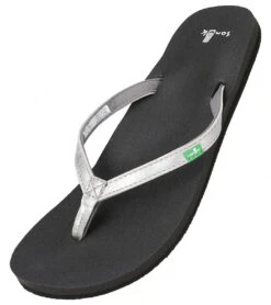 Sanuk Women's Yoga Joy Metallic Flip Flop -Hot Sale Everyday Yoga Store 4429073317931 silver