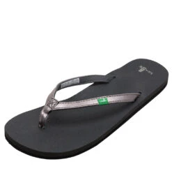 Sanuk Women's Yoga Joy Metallic Flip Flop -Hot Sale Everyday Yoga Store 4429073383467 pewter 2a