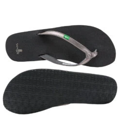 Sanuk Women's Yoga Joy Metallic Flip Flop -Hot Sale Everyday Yoga Store 4429073383467 pewter 4a
