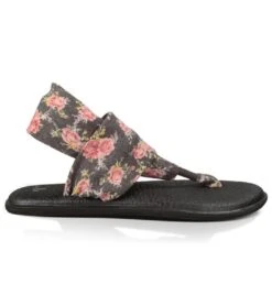 Sanuk Yoga Sling 2 Prints Sandal Charcoal Floral -Hot Sale Everyday Yoga Store 4429074038827 charcoalfloral