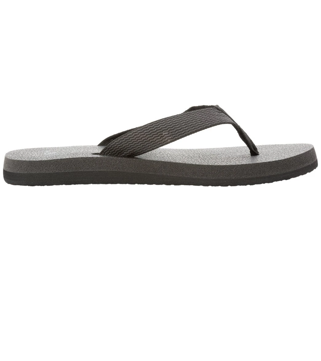 Sanuk Women's Yoga Mat Webbing Flip Flop Black/Black 2 Sanuk Women's Yoga Mat Webbing Flip Flop Black/Black - Image 2