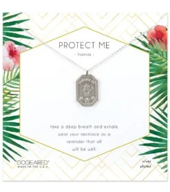 Dogeared Protect Me Hamsa Tablet Necklace -Hot Sale Everyday Yoga Store 4844355911723 silver