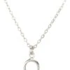 Dogeared Teeny Crescent Necklace Silver