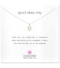 Dogeared Good Vibes Only Radiant Sun Necklace -Hot Sale Everyday Yoga Store 4844356599851 silver