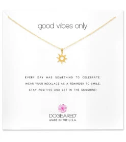 Dogeared Good Vibes Only Radiant Sun Necklace Gold -Hot Sale Everyday Yoga Store 4844356730923 gold