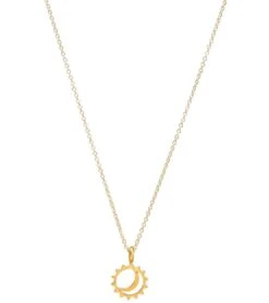 Dogeared Let Your Bright Light Shine, Sun And Moon Necklace Gold