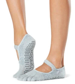 Toesox Organic Mia Grip Full Toe Socks Hydrangea