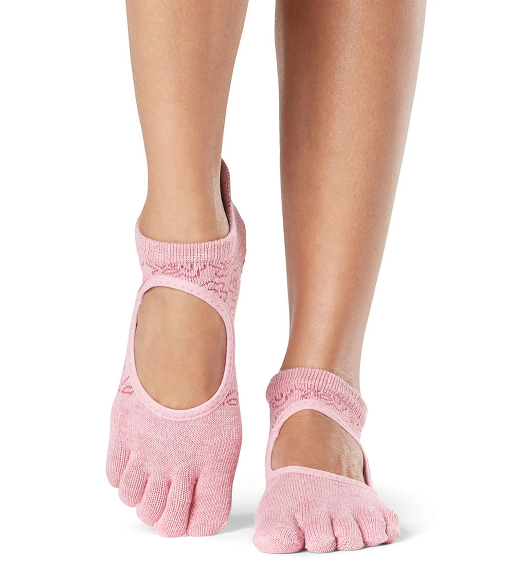 Toesox Organic Bellarina Grip Full Toe Socks Azalea 2 Toesox Organic Bellarina Grip Full Toe Socks Azalea - Image 2