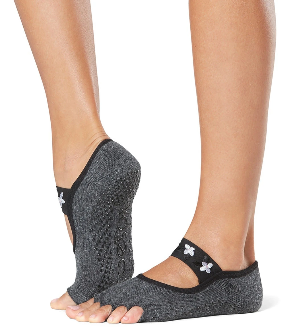 Toesox Mia Grip Half Toe Socks Pansy 2 Toesox Mia Grip Half Toe Socks Pansy - Image 2