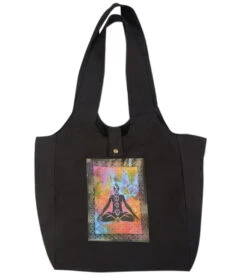 Yak & Yeti Chakras Tote Bag -Hot Sale Everyday Yoga Store 6577629429803 black 1a