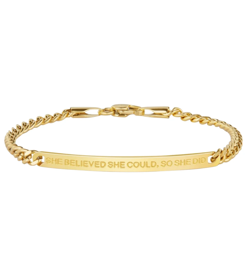 Mantraband She Believed She Could, So She Did Chain Bracelet Yellow Gold 1 Mantraband She Believed She Could, So She Did Chain Bracelet Yellow Gold