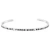 Mantraband Kind Heart, Fierce Mind, Brave Spirit Bracelet Silver