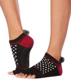 Toesox Low Rise Half-Toe Yoga Grip Socks Sleigh