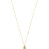 TAI Jewelry Simple Chain Necklace With CZ Hamsa Charm And CZ Accent Gold