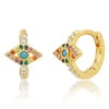 TAI Jewelry Rainbow Pave Evil Eye Huggies Gold