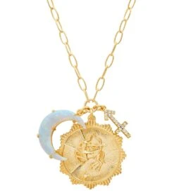 TAI Jewelry Zodiac Coin Necklace With Opal Moon Charm 15 TAI Jewelry Zodiac Coin Necklace With Opal Moon Charm -Hot Sale Everyday Yoga Store 6650711801899 sagittarius