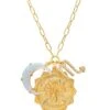 TAI Jewelry Zodiac Coin Necklace With Opal Moon Charm Scorpio