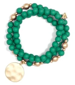 Zenzii Matte Beaded Wrap Charm Bracelet 10 Zenzii Matte Beaded Wrap Charm Bracelet -Hot Sale Everyday Yoga Store 6650712588331 darkgreen 1a
