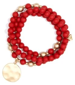 Zenzii Matte Beaded Wrap Charm Bracelet 8 Zenzii Matte Beaded Wrap Charm Bracelet -Hot Sale Everyday Yoga Store 6650712686635 red 1a